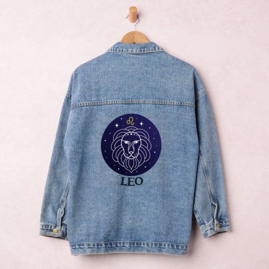 Lion Lion Zodiac Signet Design Denim Veste (Hangar)