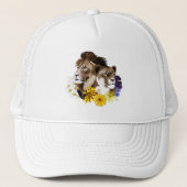 Lion Lioness Floral Green Trucker Pet (Voorkant)