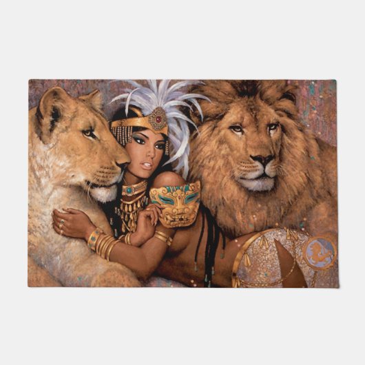 Lion Lioness Princess Doormat Deurmat (Voorkant)