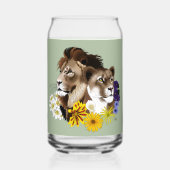 Lion Lionne Floral Vert (Verso)