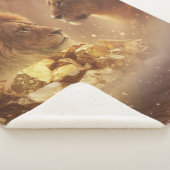 Lion & Lionne Gold Glow — Couverture Sherpa (3/4)