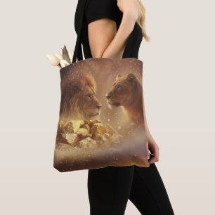 Lion & Lionne Gold Glow — Sac Cabas