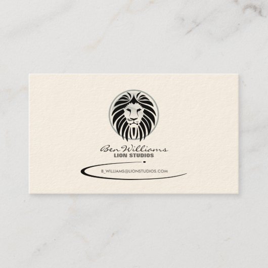 Lion Logo Carte de visite (Version Grise) (Devant)