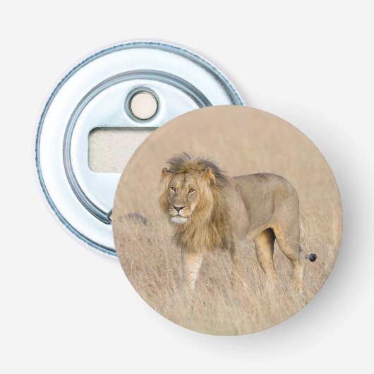Lion lopen button flesopener (Voorkant)