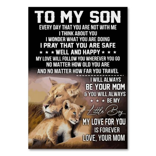 Lion Lover aan mijn zoon Lion Kaart (Voorkant)