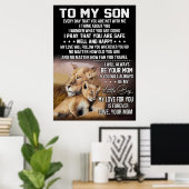 Lion Lover aan mijn zoon Lion Poster (Thuiskantoor)