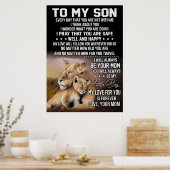 Lion Lover aan mijn zoon Lion Poster (Keuken)