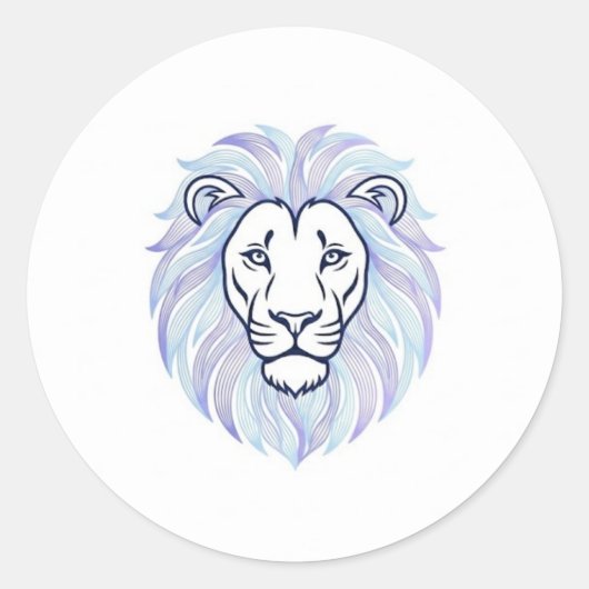 lion magic ronde sticker (Voorkant)