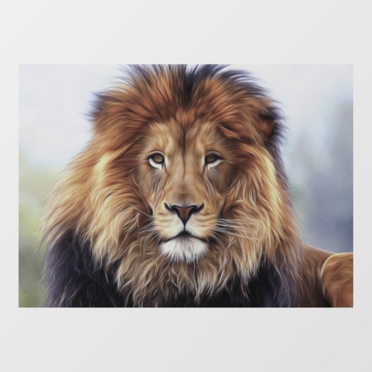 LION MALE GLASS WINDOW CLING RAAMSTICKER (Vel)