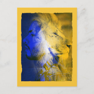 Lion Man Collage Briefkaart
