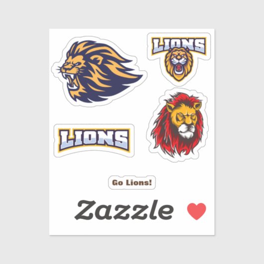 Lion Mascot Custom Cut Sticker (Vel)