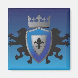 Lion médiéval bleu - Magnet