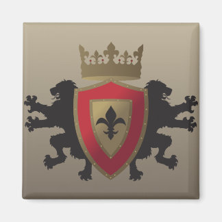 Lion médiéval rouge - Magnet