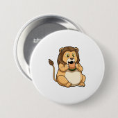 Lion met Burger Ronde Button 7,6 Cm (Voorkant /achterkant)