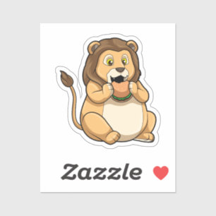 Lion met Burger Sticker