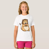 Lion met Burger T-shirt (Voorkant volledig)