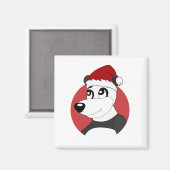 Lion met een voetbal cartoon magneet (Voorkant / Achterkant)