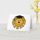 Lion met gediplomeerde kap, T-shirts en cadeaus Kaart (Gele Bloem)