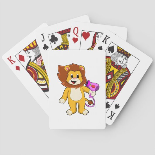Lion met haardroger pokerkaarten (Achterkant)