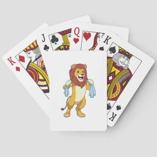 Lion met handdoek voor douwer pokerkaarten (Achterkant)