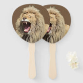 Lion met hoge spanning handwaaier (Voorkant en achterkant)