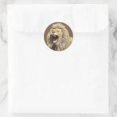 Lion met hoge spanning ronde sticker (Tas)