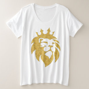 Lion met kroon - Gold Style 1 Grote Maat T-shirt