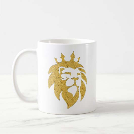Lion met kroon - Gold Style 1 Koffiemok (Links)