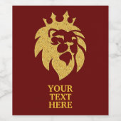 Lion met kroon - Gold Style 1 Wijn Etiket (Enkel label)