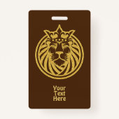 Lion met kroon - Gold Style 4 Badge (Voorkant)