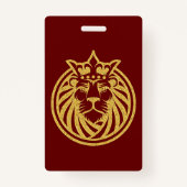 Lion met kroon - Gold Style 4 Badge (Achterkant)