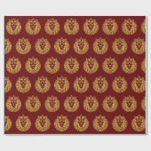 Lion met kroon - Gold Style 4 Cadeaupapier (Vlak)