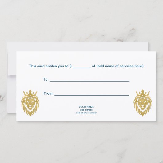 Lion met kroon - gouden stijl 3 (Achterkant)