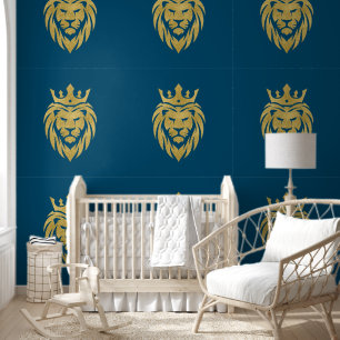 Lion met kroon - gouden stijl 3 behang
