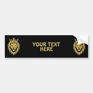 Lion met kroon - gouden stijl 3 bumpersticker