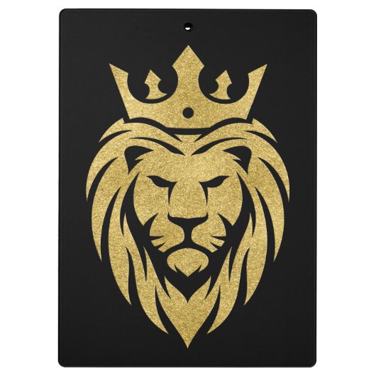 Lion met kroon - gouden stijl 3 klembord (Achterkant)