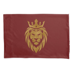 Lion met kroon - gouden stijl 3 kussensloop