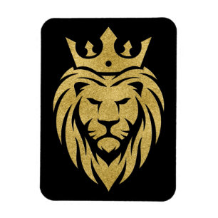 Lion met kroon - gouden stijl 3 magneet