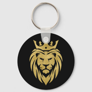 Lion met kroon - gouden stijl 3 sleutelhanger