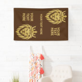 Lion met kroon - gouden stijl 3 spandoek (Insitu)