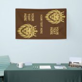 Lion met kroon - gouden stijl 3 spandoek (Beurs)