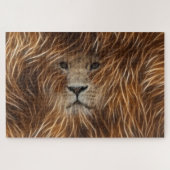 Lion met lange haar die je kijkt legpuzzel (Horizontaal)