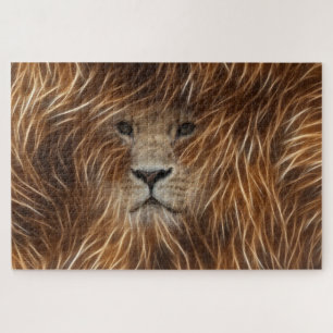 Lion met lange haar die je kijkt legpuzzel