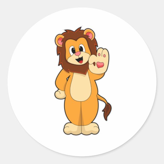 Lion met Mane Ronde Sticker (Voorkant)