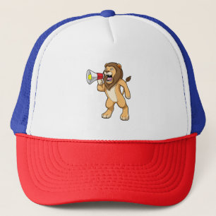 Lion met microfoon trucker pet
