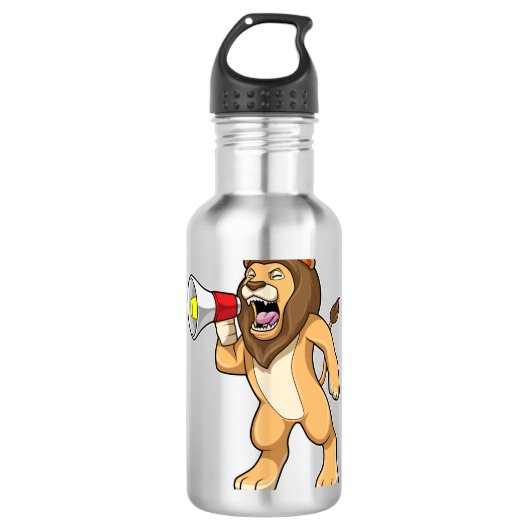 Lion met microfoon waterfles (Voorkant)