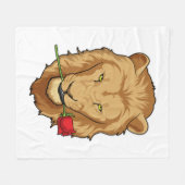 Lion met Roos Fleece Deken (Voorkant (Horizontaal))