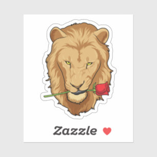 Lion met Roos Sticker