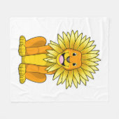 Lion met zonnebloempitten fleece deken (Voorkant (Horizontaal))
