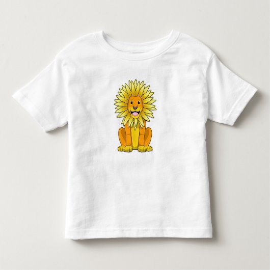 Lion met zonnebloempitten kinder shirts (Voorkant)